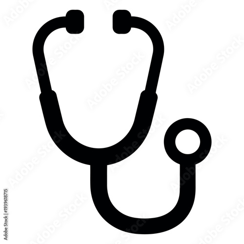 Black stethoscope medical doctor healthcare flat