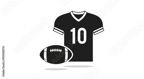 American football jersey and ball illustration