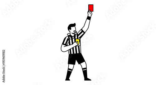 Referee showing a red card during a sports game