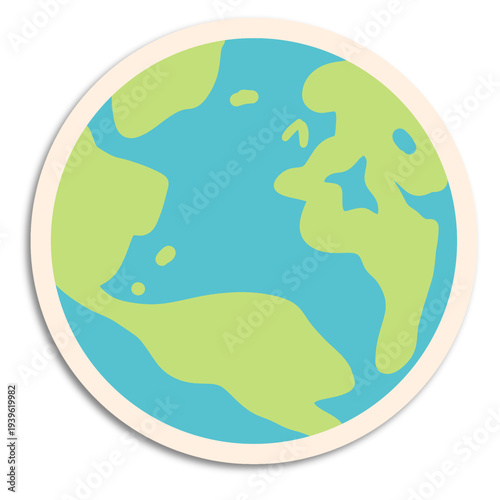 Vintage Scrapbook sticker earth