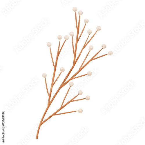 Watercolor soft brown flowers