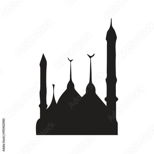 Islamic Mosque, Kaaba and Minaret Vector Illustration – Ramadan and Eid Islamic Architecture Design