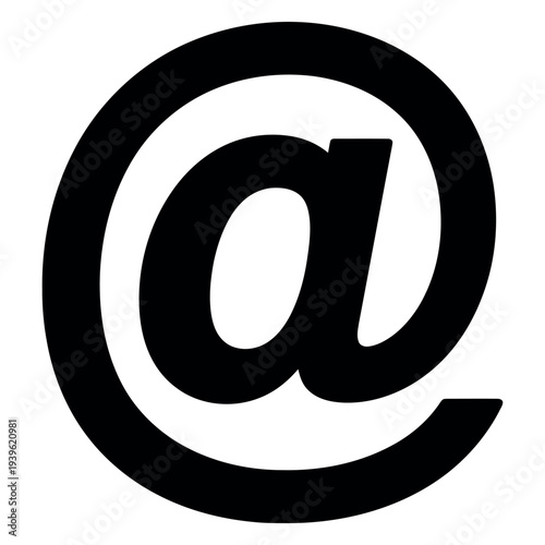 Black and white at symbol email symbol minimal flat simple symbol