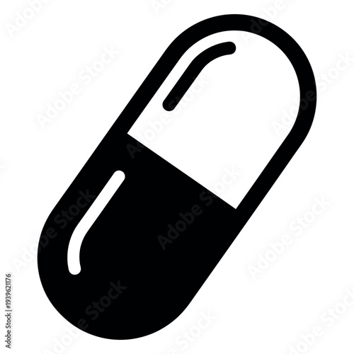 Black and white capsule pill medicine