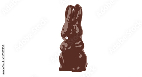 Chocolate Easter bunny figurine with glossy finish.