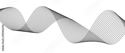 Stylish Abstract Gray Wave Lines Vector Illustration Design Smooth Curved Line Pattern on White Background