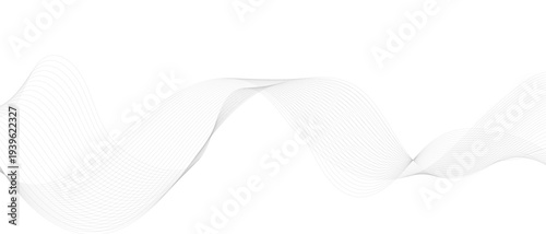 Stylish Abstract Gray Wave Lines Vector Illustration Design Smooth Curved Line Pattern on White Background