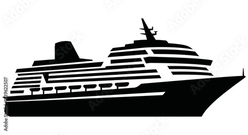 Luxury cruise ship sailing through the ocean with multiple decks and luxurious amenities for passengers to enjoy on vacation