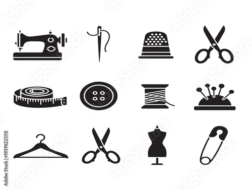 Seamless pattern of sewing and tailoring tools