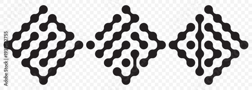 Black Meta Ball icon vector design template. Ink link icon black silhouette and line art symbol for connection and web linking on transparent background. EPS 10.