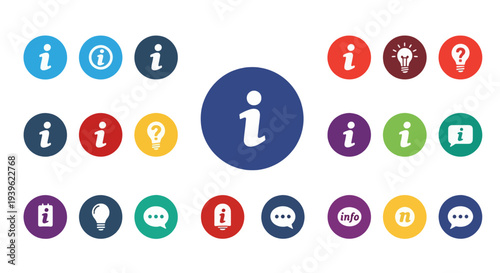 Info icons set. Information icon collection
