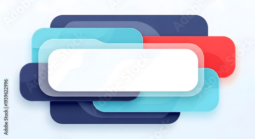Abstract layered modern banner design with clean geometric shapes for text or information display