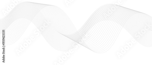 Stylish Abstract Gray Wave Lines Vector Illustration Design Smooth Curved Line Pattern on White Background