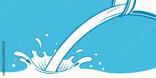 Water pouring from a jug with splashes