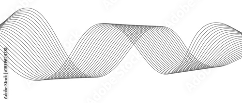 Stylish Abstract Gray Wave Lines Vector Illustration Design Smooth Curved Line Pattern on White Background