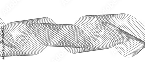 Stylish Abstract Gray Wave Lines Vector Illustration Design Smooth Curved Line Pattern on White Background