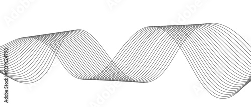 Stylish Abstract Gray Wave Lines Vector Illustration Design Smooth Curved Line Pattern on White Background