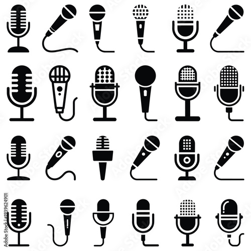Set of Microphone Icons