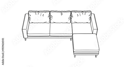 Modern sectional sofa with comfortable cushions and a stylish design for living room decor.