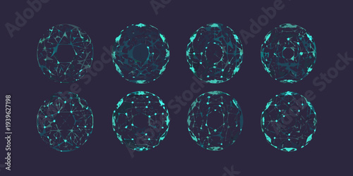 Abstract digital art depicting glowing interconnected oval shapes