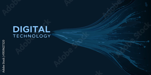 Abstract digital technology wave with the word digital highlighted