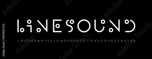 Art font, trendy alphabet, letters from A, B, C, D, E, F, G, H, I, J, K, L, M, N, O, P, Q, R, S, T, U, V, W, X, Y, Z and numbers from 0, 1, 2, 3, 4, 5, 6, 7, 8, 9 for logo design, vector illustration 