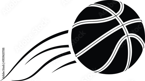 Basketball in Motion Illustration – Dynamic Sports Design