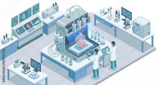 Isometric 3D bioprinter creating artificial organ for transplant