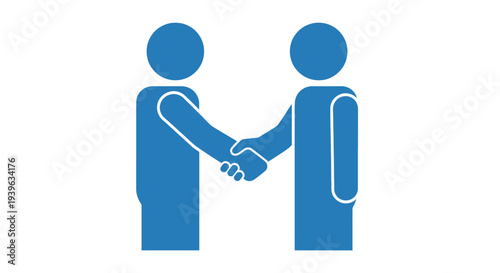 Two People Shaking Hands Illustration.