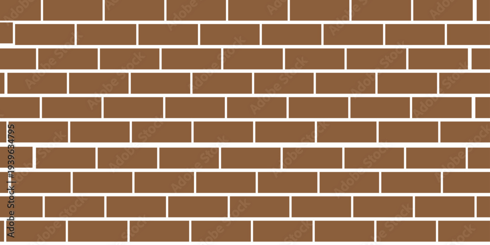 Fototapeta premium Brown brick wall texture and solid bricks seamless pattern background.