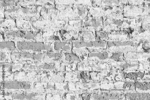 Abstract white brick wall texture for pattern background. wide panorama picture. with copy space design for web banner. White background.
