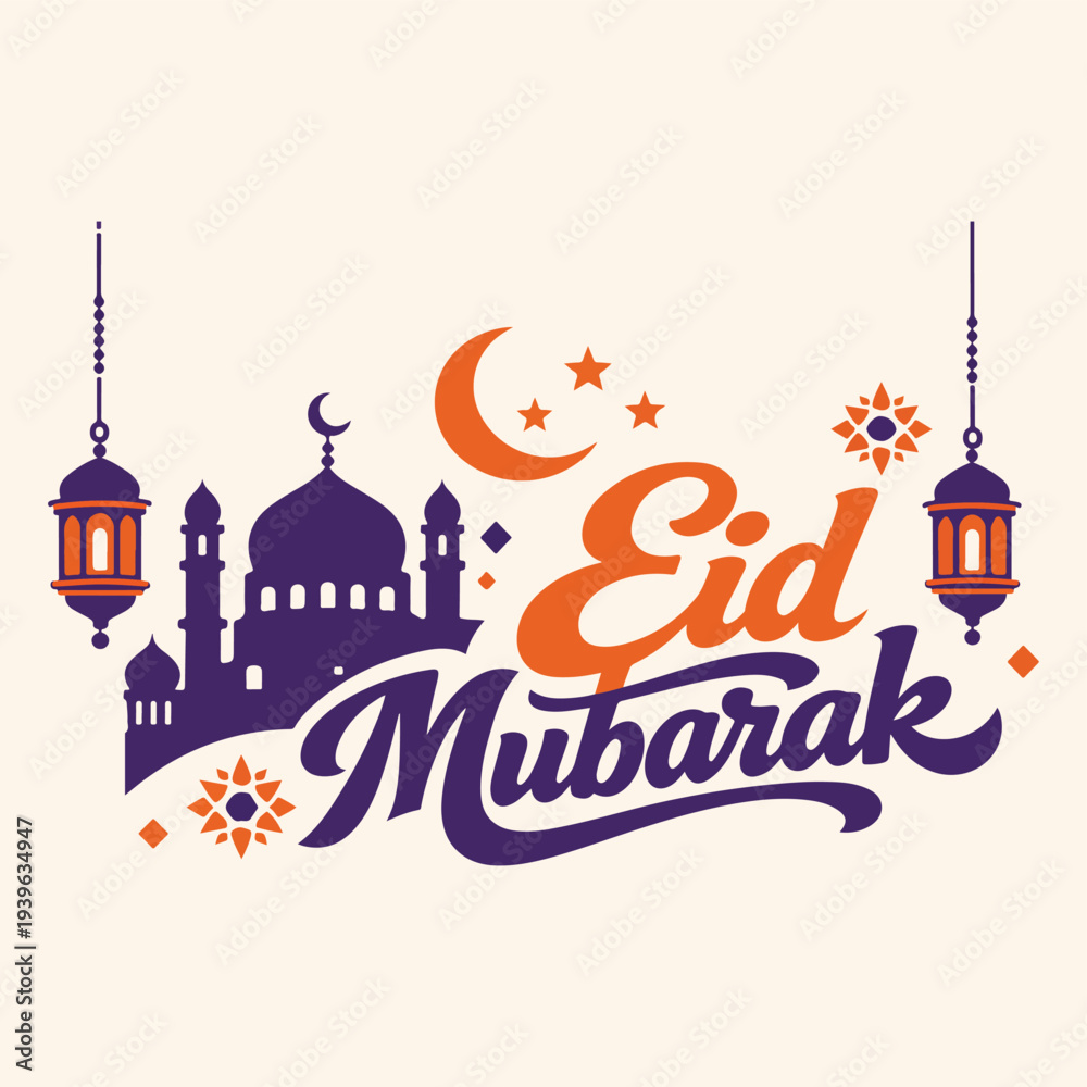 Fototapeta premium Eid Mubarak Vector Design