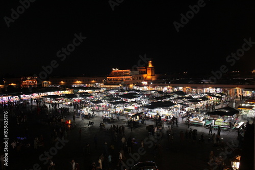 Jemaa el-Fna square  at night , Marrakech, Morocco