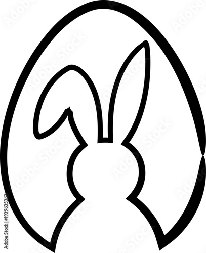 Easter bunny doodle inside egg illustration.
Minimalist Easter bunny sketch clipart design.
Hand-drawn spring bunny line art vector.
Transparent background. SVG.