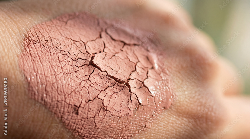 Fototapeta premium Macro Close Up of Pink Amazonian Clay Drying on Skin