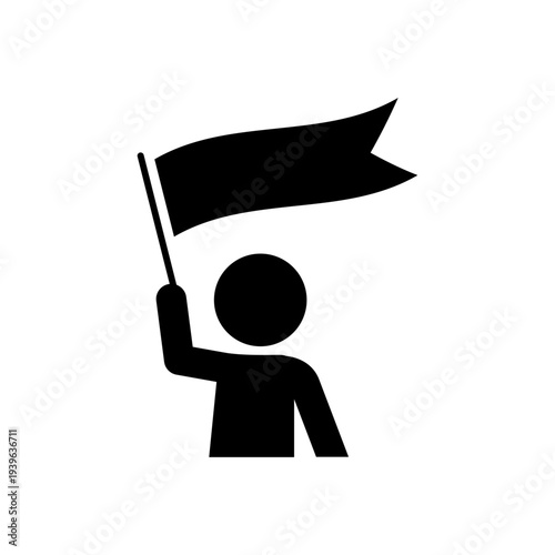 旗を掲げている人のアイコン