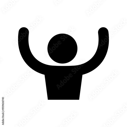 両手をあげて喜んでいる人のアイコン