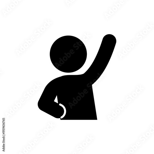 手をあげて応援している人のアイコン