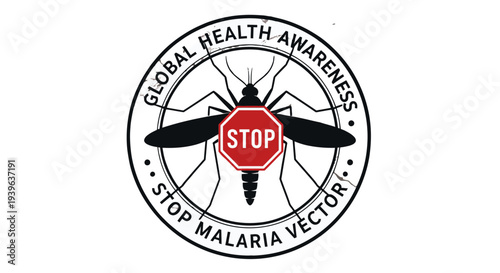 Global Health Awareness Stop Malaria Vector Logo Design.