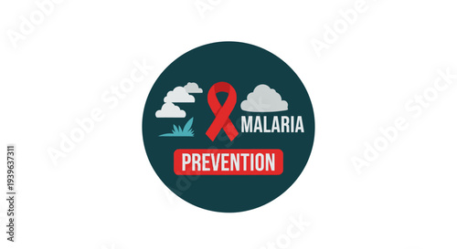 Malaria Prevention Awareness Ribbon Logo Design.
