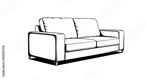 Elegant two-seater sofa with a modern design, perfect for living room decor and comfort.