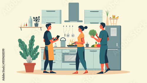 A simple, modern illustration of a potted plant with large green leaves, perfect for use in design projects or as a decorative element.