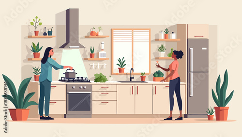 A woman lovingly tends to her collection of potted plants in a cozy indoor setting, evoking a sense of serenity and connection with nature.