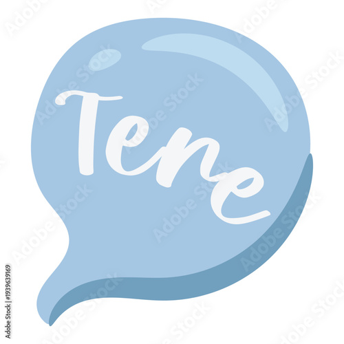 Colorful speech bubble sticker with Tere in Estonian language - english for hello greeting