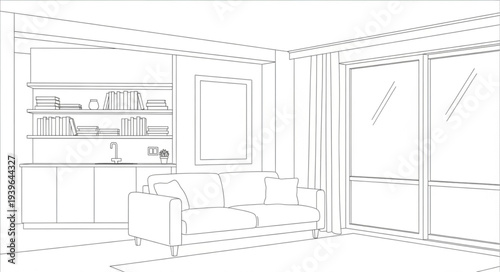 Minimalist Modern Living Room Interior Design.