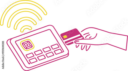 Neon contactless payment with wireless signal wireless payment credit card payment terminal