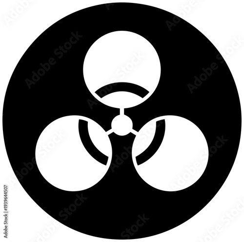 Biohazard symbol warning sign with white background removed