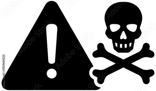 Warning sign with skull and crossbones indicating danger or toxicity