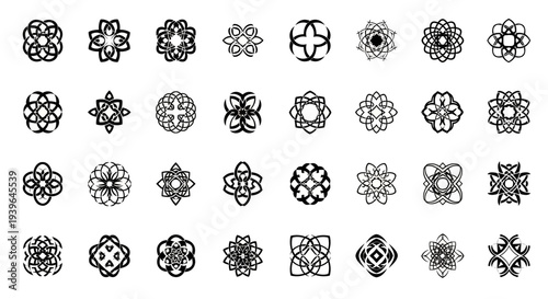 Abstract Geometric Ornaments - Decorative Swirls and Mandalas Collection