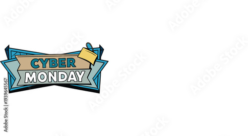 Cyber monday banner with lock icon for online security sales event